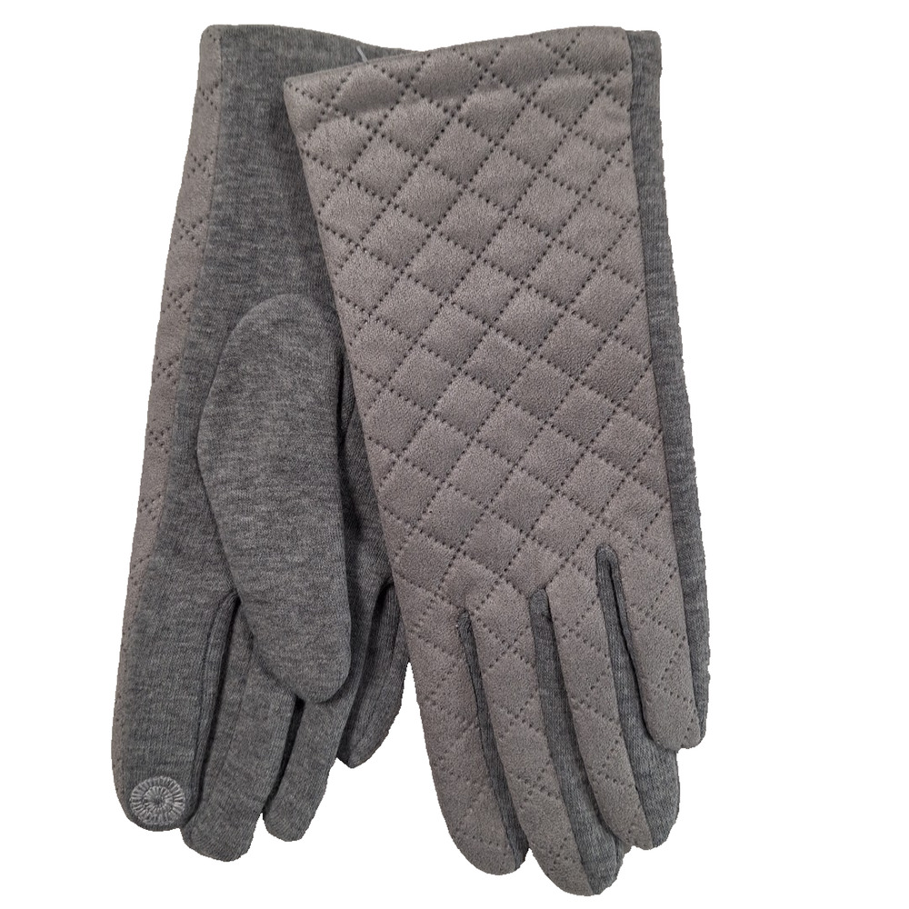 LA Express Mens Light Gray Gloves W/Touch Screen Compatible Fingertips, M/L, NWT